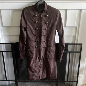 Vintage Brown Victorian Jacket with Buttons/Gothic, Steampunk, Size Small